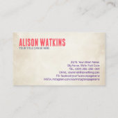 リフレクソロジーカラフル足跡フローリッシュオーナメント 名刺 (裏面)