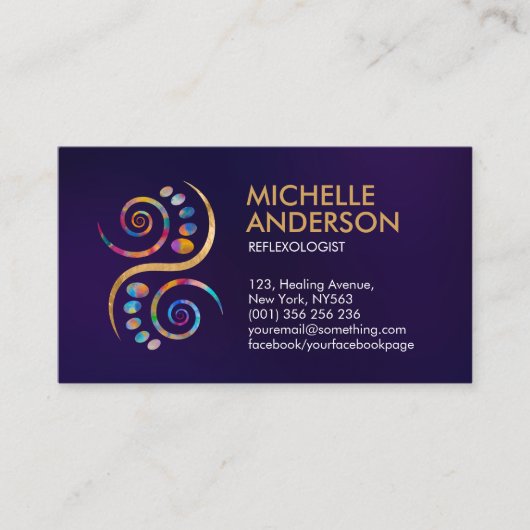 リフレクソロジーカラフル – 英陽記号 名刺 (正面)