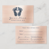 リフレクソロジーバラグリッターブルーネイビーアポイントメント 予約カード (正面/裏面)