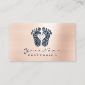 リフレクソロジーバラグリッターブルーネイビーアポイントメント 予約カード (正面)