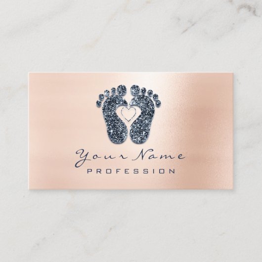 リフレクソロジーバラグリッターブルーネイビーアポイントメント 予約カード (正面)