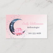 リフレクソロジーピンクロータスフラワームーン 名刺 (正面)