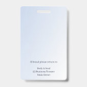 リフレクソロジーブルーロータスフラワームーンビジネス バッジ (Back)