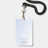 リフレクソロジーブルーロータスフラワームーンビジネス バッジ (Back with Lanyard)