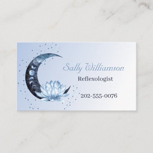 リフレクソロジーブルーロータスフラワームーン 予約カード (正面)