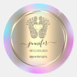 リフレクソロジーベビー足金ゴールド自筆証書金ゴールド足 ラウンドシール
