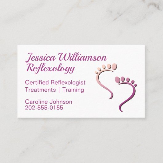 リフレクソロジーポディトリスト足 名刺 (正面)
