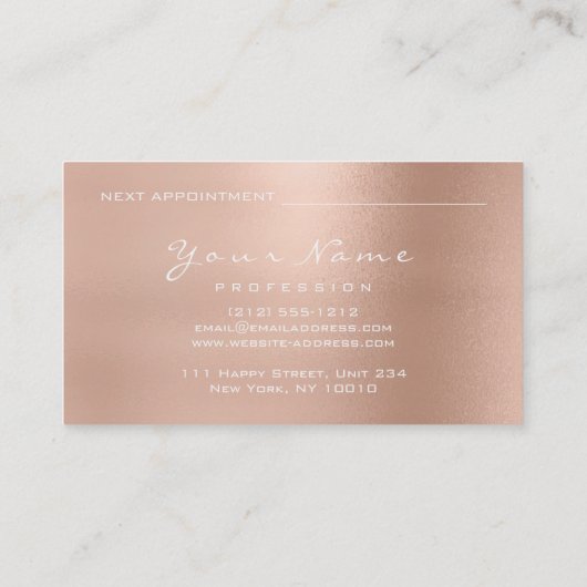 リフレクソロジーマッサージセラピストグリッターアポイントメント 予約カード (裏面)