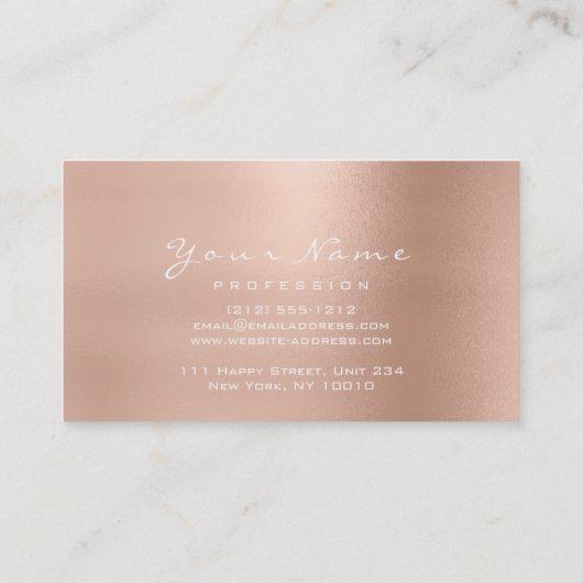 リフレクソロジーマッサージセラピストグリッターバラ金ゴールド 名刺 (裏面)