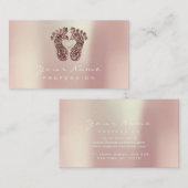 リフレクソロジーマッサージセラピストグリッターバラ銅 名刺 (正面/裏面)