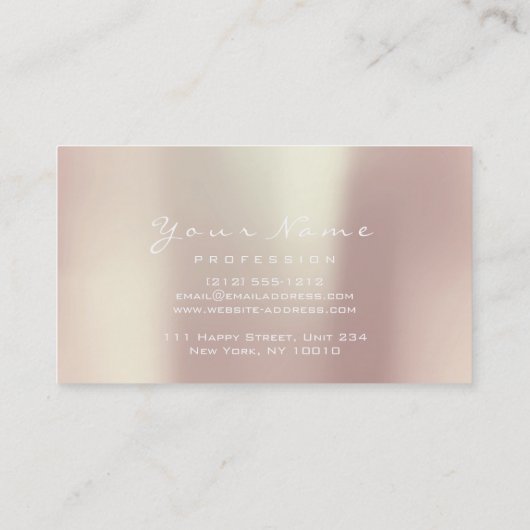 リフレクソロジーマッサージセラピストグリッターバラ銅 名刺 (裏面)