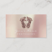 リフレクソロジーマッサージセラピストグリッターバラ銅 名刺 (正面)