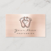 リフレクソロジーマッサージセラピストスキニーバラピンク 名刺 (正面)