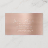 リフレクソロジーマッサージセラピスト足ピンクローズ金ゴールド 名刺 (裏面)