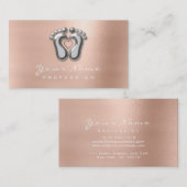 リフレクソロジーマッサージセラピスト銀バラ金ゴールド 名刺 (正面/裏面)