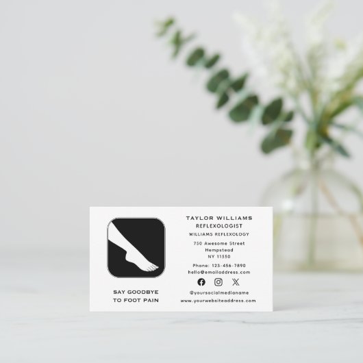リフレクソロジーリフレクソロジスト足ドクターソーシャルメディア 名刺 (スタンド正面)
