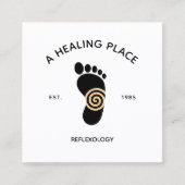 リフレクソロジーロゴ スクエア名刺 (正面)