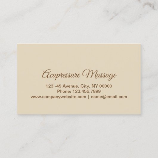 リフレクソロジー指圧足マッサージセラピスト 名刺 (裏面)