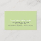 リフレクソロジー指圧足マッサージセラピスト 名刺 (裏面)