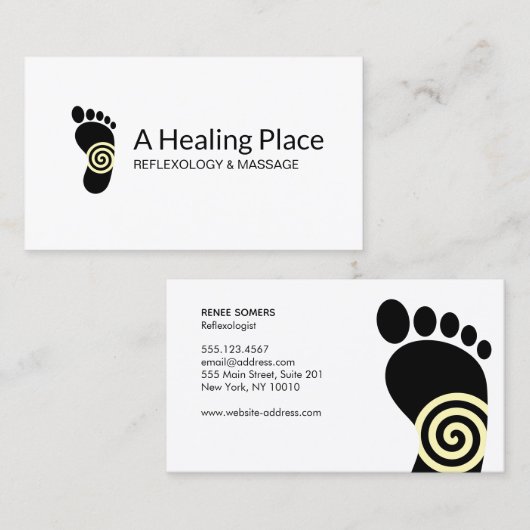 リフレクソロジー足ロゴ 名刺 (正面/裏面)