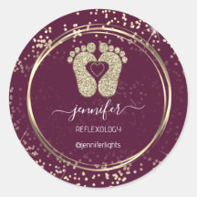 リフレクソロジー足紙吹雪金ゴールドグリッターマルサラ