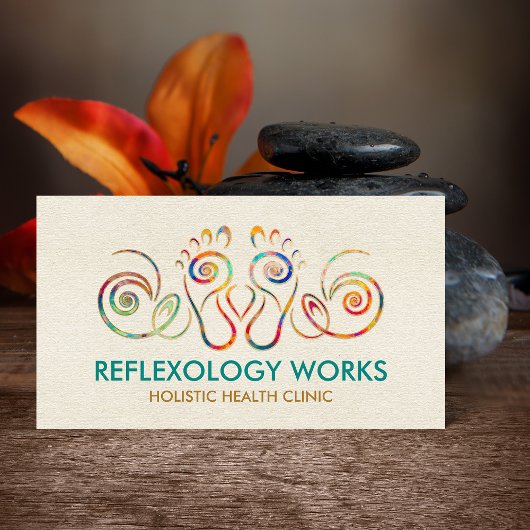 リフレクソロジー-カラフル緩和曲線 名刺