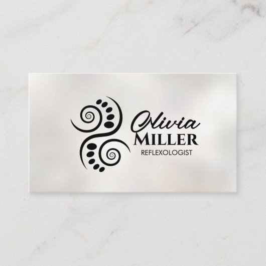 リフレクソロジー – 白黒英陽記号 名刺 (正面)