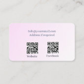 リフレクソロジーQRコードピンクロータスフラワームーン 名刺 (裏面)