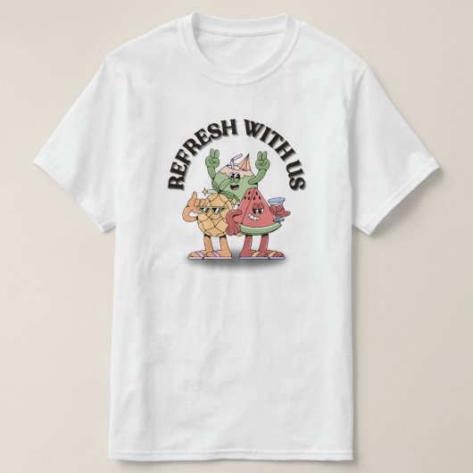 リフレッシュ・ウィズ・アス Tシャツ (デザイン正面)