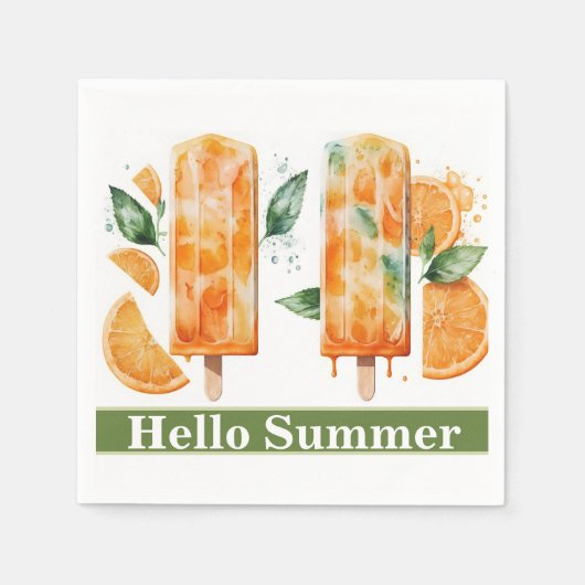 リフレッシュOrange Popscles, HELLO SUMMER スタンダードカクテルナプキン (正面)