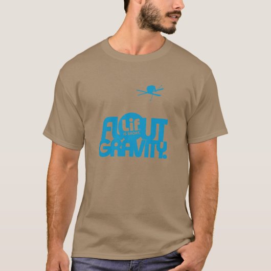 リフ短い。[重力を消す]:スキー。 Tシャツ (正面)
