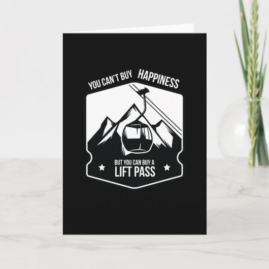 リフ買トがスキーの冬季スポーツを通過 カード (正面)