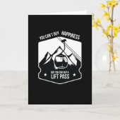 リフ買トがスキーの冬季スポーツを通過 カード (黄色い花)