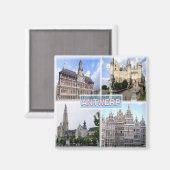 リフ。BE Antwerp, Stadhuis, Het Steen,冷蔵庫 マグネット (正面/裏面)