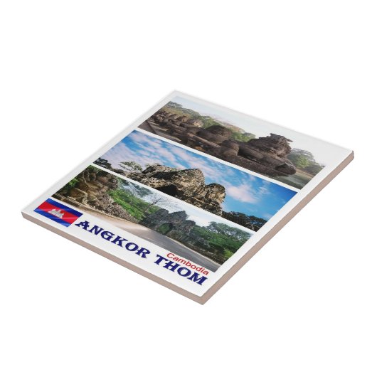 リフ。KHカンボジア、アンコール・トム。 タイル (側面)