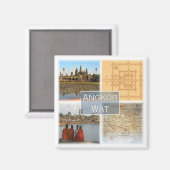 リフ。KH * Cambodia, Angkor Wat,冷蔵庫 マグネット (正面/裏面)