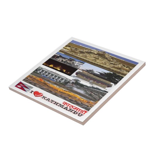 リフ。NPネパール、カトマンズ、私は大好き。 タイル (側面)