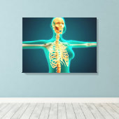 リブケージを示すメス上体のX線表示 キャンバスプリント (インサイチュ (ウッドフロア))