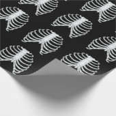 リブケージスケルトンボーンハロウィーンパターン ラッピングペーパー (角)