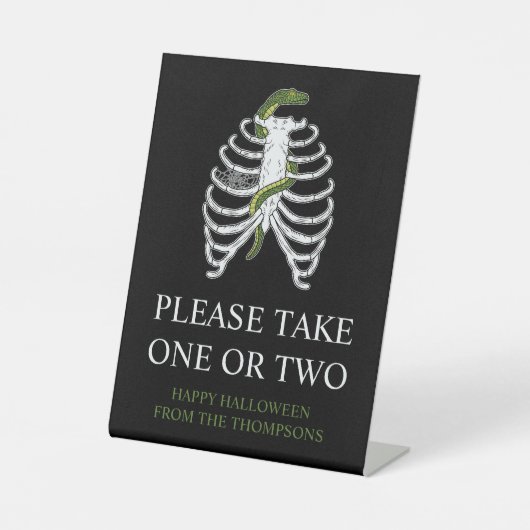 リブケージスネークハロウィーントリックまたはトレータースキャンディ 台座サイン (正面)