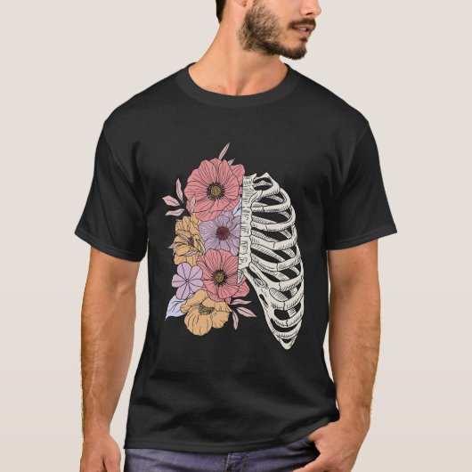 リブケージフラワー簡単ハロウィーンの衣装 Tシャツ (正面)