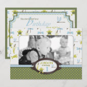 リブビット水泳カエルの誕生日招待状 A7-A 招待状 (正面/裏面)