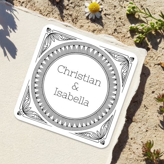 リブフレーム カップル名ラベル - オーダーメイド スクエアシール