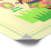 リブラキャット〔占星術の〕十二宮図子供部屋プリント ポスター (角)