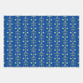 リブラゴールデンはかりで測スターサインカスタム誕生日 ラッピングペーパーシート (正面3)