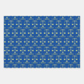 リブラゴールデンはかりで測スターサインカスタム誕生日 ラッピングペーパーシート (正面)