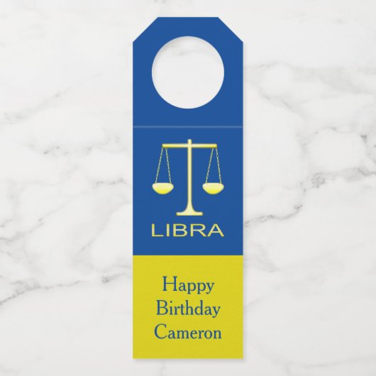 リブラゴールデンはかりで測スターサインカスタム ボトルネックタグ (正面)