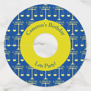 リブラゴールデンはかりで測スターサインカスタム ワイングラスタグ