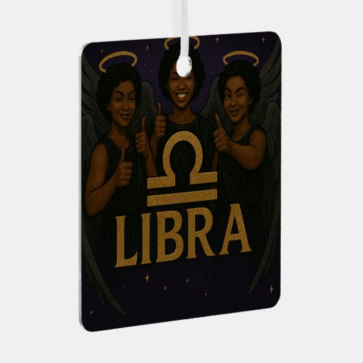 リブラブラックエンジェル〔占星術の〕十二宮図オーナメント メタルオーナメント (正面右)