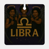 リブラブラックエンジェル〔占星術の〕十二宮図オーナメント メタルオーナメント (裏面)